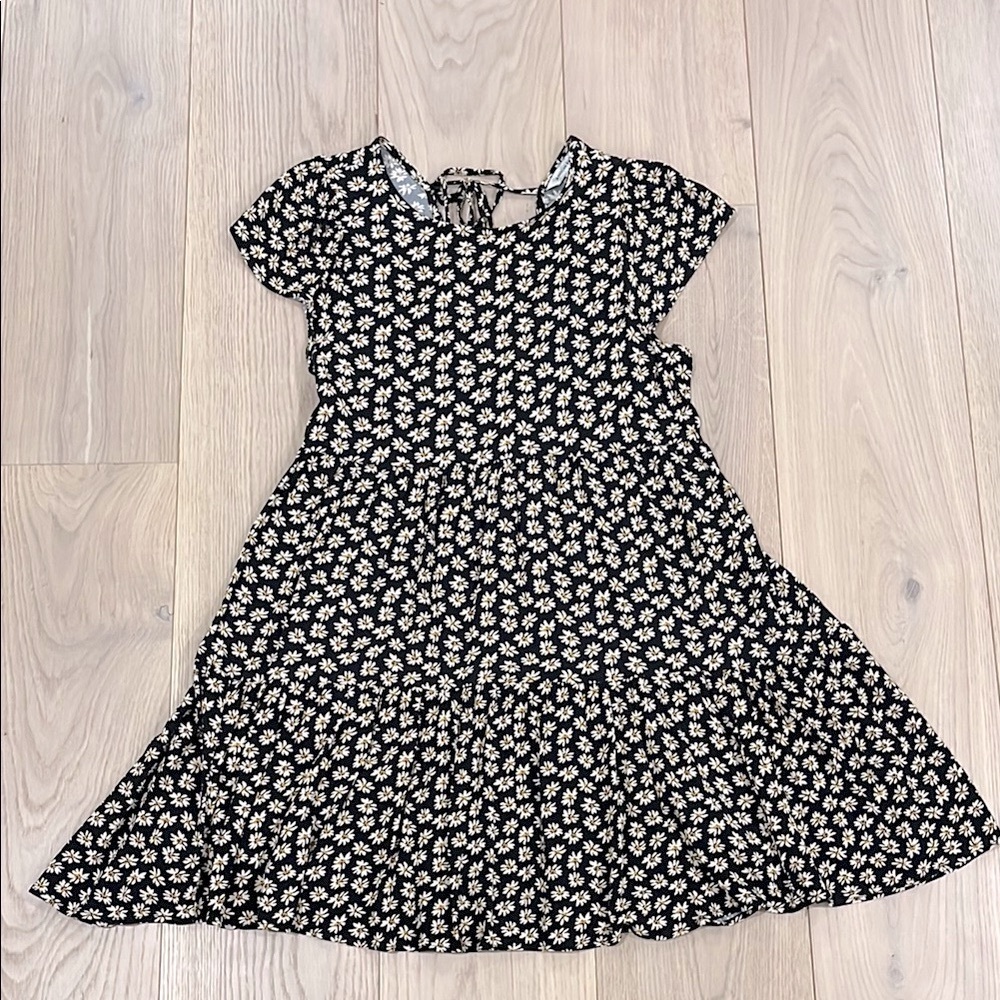 American Eagle Floral Black and White Babydoll Dress Size XS
